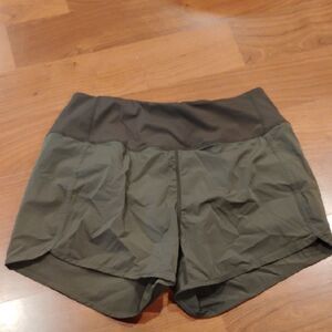 Green Athletic Shorts Lightweight Performance Fabric